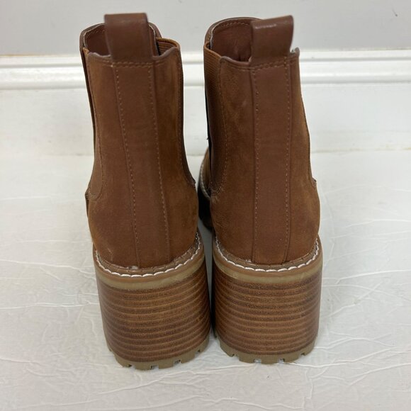 Mia Alejandro Vegan Leather Chunky Platform Boots Brown Size 8 Boho Women's - Picture 4 of 6